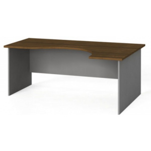 Narożny stół biurowy, zaokrąglony 180 x 120 cm, orzech, prawy