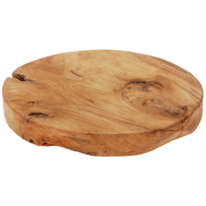 Okrągła, drewniana deska do serwowana przekąsek