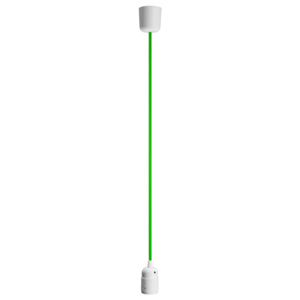 Lampa wisząca steeLOFT biała zielony kabel
