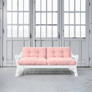 Sofa rozkładana Karup Step White/Pink Peonie
