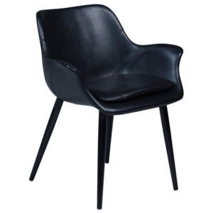 Czarne krzesło z podłokietnikami DAN–FORM Combino