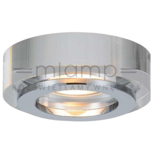 Oczko LAMPA sufitowa MINI ORTO IP44 Orlicki Design kryształowa OPRAWA podtynkowa wpust okrągły przezroczysty