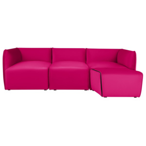 Różowa modułowa sofa 3-osobowa z podnóżkiem Norrsken Ebbe