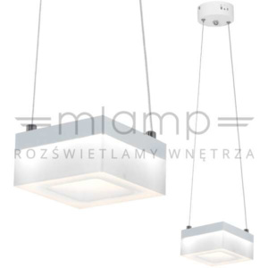 Wisząca LAMPA minimalistyczna CUBO 0444 Milagro kwadratowa OPRAWA zwis LED 12W biały