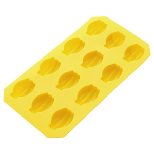 Silikonowa taca na kostki lodu żółta