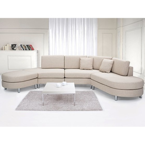 Sofa tapicerowana - kanapa z 100% poliestru beżowa - COPENHAGEN