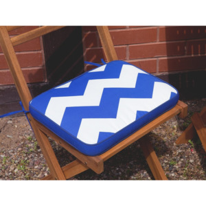 Poducha na krzesło FIJI w niebiesko-białe zygzaki 29 x 38 x 5 cm