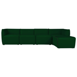 Zielona modułowa sofa 4-osobowa z podnóżkiem Norrsken Ebbe