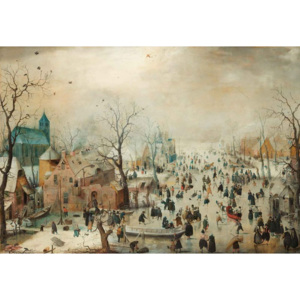 Szklany obraz Winter Landscape With Skaters Hendrick Avercamp