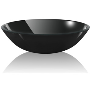 Umywalka z czarnego, hartowanego szkła 42 cm