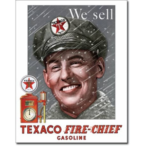 Metalowa tabliczka Texaco - Pump Attendant, (30 x 42 cm)