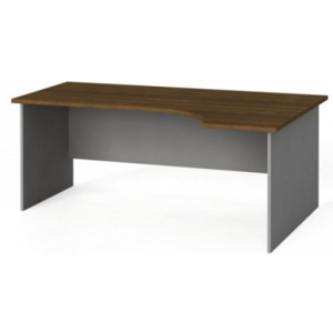 Stół biurowy ergonomiczny 180 x 120 cm, orzech, prawy