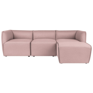 Różowa modułowa sofa 3-osobowa z podnóżkiem Norrsken Ollo