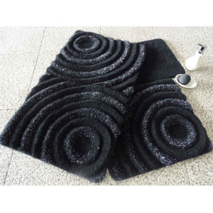 Zestaw 3 dywaników łazienkowych Alessia Wave Black
