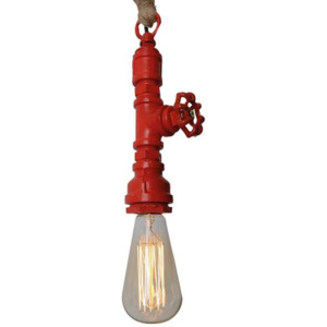 Industrialna LAMPA wisząca 0114921 Nave metalowa OPRAWKA na żarówkę ZWIS retro zawór rura czerwona