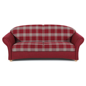 Czerwona sofa 3-osobowa w kratkę Max Winzer Corona
