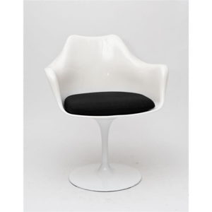 Krzesło TulAr inspirowane Tulip Armchair - czarny || biały