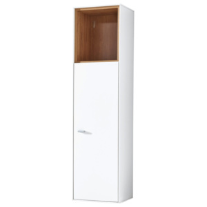 Biała szafka ścienna z elementami z dekorem drewna dębowego Germania Design2