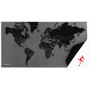 Dekoracja ścienna Pin World czarna granice państw