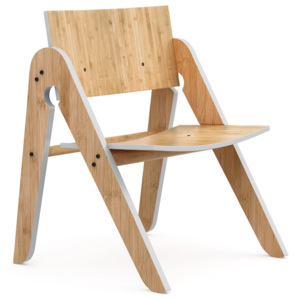 Bambusowe krzesełko dziecięce z szarymi detalami We Do Wood Lilly's