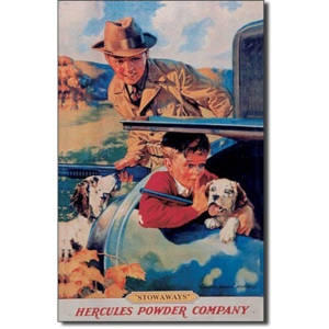 Metalowa tabliczka Hercules Boy Car - trunk, (26 x 41 cm)