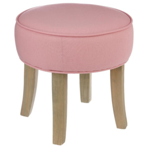 Miękki taboret ADRIEL, stołek, podnóżek, pufa, kolor różowy