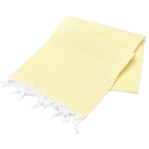 Żółty ręcznik bawełniany Hammam Sarayli, 100x180 cm