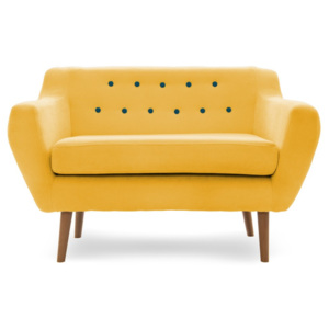 Żółta 2-osobowa sofa Vivonita Kelly