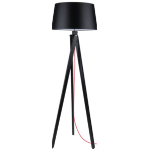 Lampa podłogowa Rune czarny/czerwony/czarny E27 60W