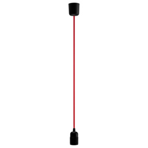 Lampa wisząca steeLOFT czarna czerwony kabel