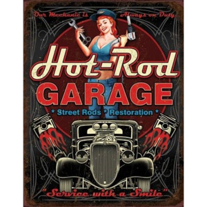 Metalowa tabliczka Hot Rod Garage - Pistons, (31,5 x 40 cm)