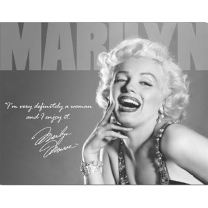 Metalowa tabliczka Marilyn Monroe - definately, (41 x 32 cm)