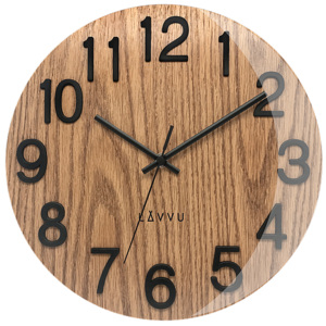 Zegar ścienny Lavvu Nord Black Oak, śr. 30 cm