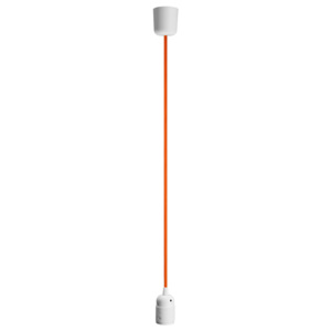 Lampa wisząca steeLOFT biała pomarańczowy kabel