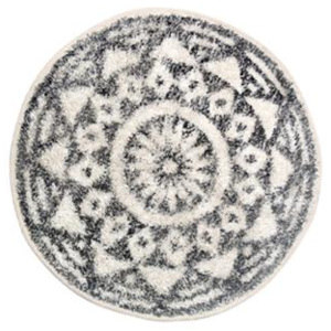 Okrągły dywan bawełniany szary wzory
