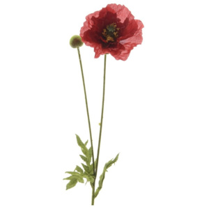 Sztuczny kwiat maku czerwony, 60 cm