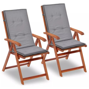 Poduszki na krzesła ogrodowe, 2 szt., szare, 120x50x3 cm