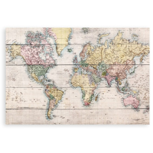 Tabliczka drewniana Really Nice Things Worldmap, 60x40 cm