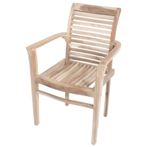 Ogrodowe krzesło sztaplowane z drewna tekowego ADDU Java
