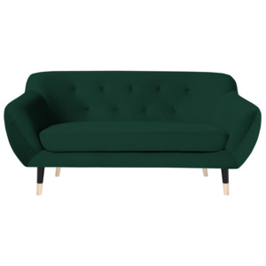Zielona sofa 2-osobowa z czarnymi nogami Mazzini Sofas Amelie