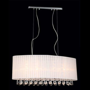 Wisząca LAMPA glamour TED MDM2051-4W Italux abażurowa OPRAWA zwis z kryształkami crystal biały