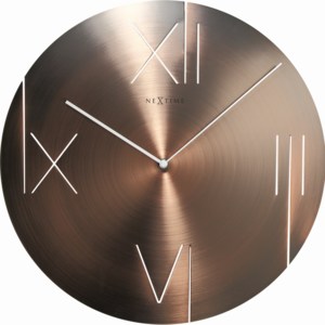 Zegar ścienny z podświetlaną tarczą Galileo miedź