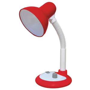 Czerwona lampa biurkowa z regulatorem światła