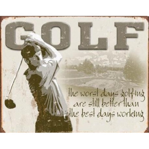 Metalowa tabliczka Golf - best days, (41 x 32 cm)