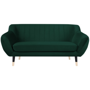 Zielona sofa 2-osobowa z czarnymi nogami Mazzini Sofas Benito