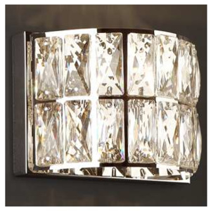 Kinkiet LAMPA ścienna DIAMANTE W0204 Maxlight szklana OPRAWA półokrągła z kryształkami crystal przezroczysta