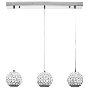 LAMPA wisząca AP8370-3L MLAMP metalowa OPRAWA listwa LED 24W kule balls ZWIS glamour przezroczysty