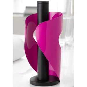 Różowo-czarny stojak na ręczniki papierowe Steel Function Pisa
