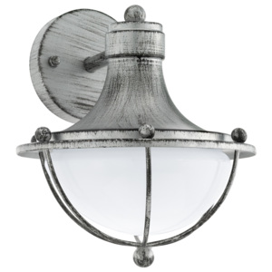 Lampa zewnętrzna ścienna MONASTERIO Eglo styl klasyczny, stal nierdzewna, szkło satynowane