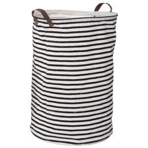 Czarno-biały prążkowany kosz na pranie Premier Housewares Stripe, 69 l